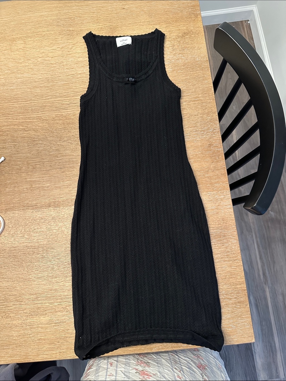 Aritzia Black Ribbed Tank Mini Dress